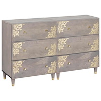 vidaXL Sideboard med låda 2 pcs Grå 60 x 33.5 x 75 cm Massivt Mangoträ