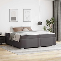 vidaXL Sängram Grå 200 x 200 cm Konstläder
