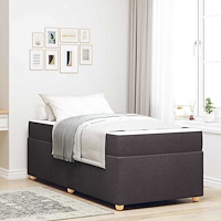 vidaXL Sängram med madrass Mörkbrun 80 x 200 cm tyg