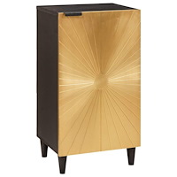 vidaXL Sideboard Svart och Guld 40 x 33 x 75 cm massivt mangoträ