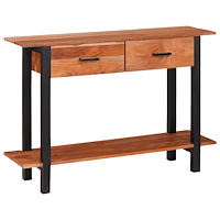 vidaXL Konsolbord med låda Brun 110 x 30 x 75 cm massivt akacia