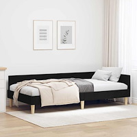 vidaXL Hörn sängram Övrigt Svart 80 x 200 cm Tyg och konstruerat trä