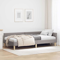 vidaXL Hörn sängram Övrigt Taupe 80 x 200 cm Tyg och konstruerat trä