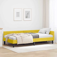 vidaXL Hörn sängram Gul 80 x 200 cm Sammet och konstruerat trä