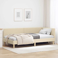 vidaXL Hörn Sängram Övrigt Kräm 80 x 200 cm Tyger och konstruerat trä