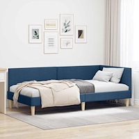 vidaXL Hörn Sängram Övrigt Blå 90 x 200 cm Tyger och konstruerat trä