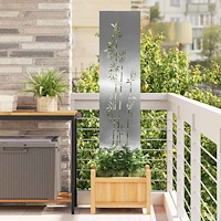 vidaXL Trädgårds integritetsskärm Silver 32 x 140 cm Rostfritt stål