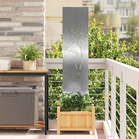 vidaXL Trädgårds integritetsskärm Silver 32 x 140 cm Rostfritt stål