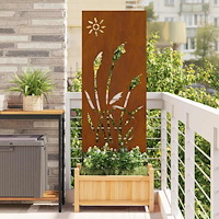 vidaXL Trädgårds integritetsskärm Rostig 50 x 140 cm cortenstål