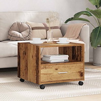 vidaXL Kaffeebord Gammalt trä 55 x 55 x 45 cm Konstruerat trä
