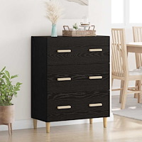vidaXL Sideboard Svart ek 34 x 69.5 x 90 cm Konstruerat trä