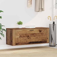 vidaXL Skoskåp med hylla Gammalt trä 100 x 35 x 38 cm Konstruerat trä