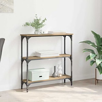 vidaXL Konsolbord med hylla med lagring artisan ek 75 x 22.5 x 75 cm