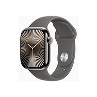 Apple Apple Watch Series 10 (GPS + Cellular) - naturlig titan - smart klocka med sportband - klippgrå - 64 GB
