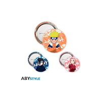 GB Posters & Merch Naruto Sasuke & Sakura 3 Badge Pack
