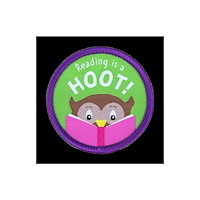 Pawprint Family Reading is a Hoot Sew On Patch