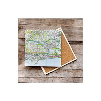 The Sugar Shed OS Map Ceramic Single Coaster - South Downs National Park