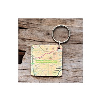 The Sugar Shed OS Map Wooden Square Key-ring - Snowdonia National Park