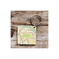 The Sugar Shed OS Map Wooden Square Key-ring - Brecon Beacons National Park