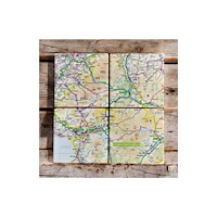 The Sugar Shed OS Map Ceramic Four Coaster Set - Snowdonia National Park