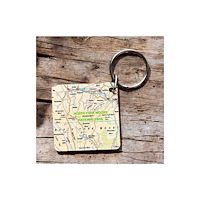 The Sugar Shed OS Map Wooden Square Key-ring - North York Moors National Park