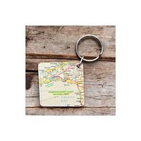The Sugar Shed OS Map Wooden Square Key-ring - Pembrokeshire Coast National Park
