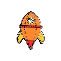 Pawprint Family Rocket Pin Badge