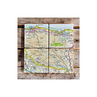 The Sugar Shed OS Map Ceramic Four Coaster Set - Exmoor National Park