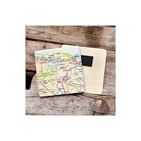 The Sugar Shed OS Map Wooden Square Magnet - Exmoor National Park