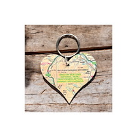 The Sugar Shed OS Map Wooden Heart Key-ring - Brecon Beacons National Park
