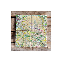 The Sugar Shed OS Map Ceramic Four Coaster Set - Peak District National Park