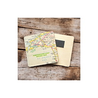The Sugar Shed OS Map Wooden Square Magnet - Pembrokeshire Coast National Park