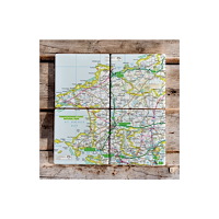 The Sugar Shed OS Map Ceramic Four Coaster Set - Pembrokeshire Coast National Park