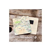 The Sugar Shed OS Map Wooden Square Magnet - Dartmoor National Park