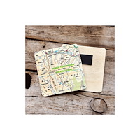 The Sugar Shed OS Map Wooden Square Magnet - North York Moors National Park