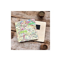 The Sugar Shed OS Map Wooden Square Magnet - New Forest National Park