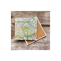 The Sugar Shed OS Map Ceramic Single Coaster - Brecon Beacons National Park