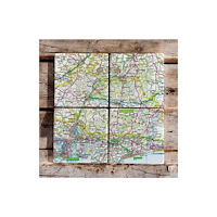 The Sugar Shed OS Map Ceramic Four Coaster Set - South Downs National Park