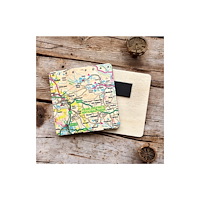The Sugar Shed OS Map Wooden Square Magnet - Peak District National Park
