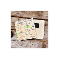 The Sugar Shed OS Map Wooden Square Magnet - Yorkshire Dales National Park