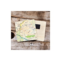 The Sugar Shed OS Map Wooden Square Magnet - Northumberland National Park