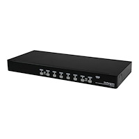 StarTech.com StarTech.com 1U hyllmonterad USB KVM-switch med 8 portar och OSD - omkopplare för tangentbord/video/mus - 8 portar