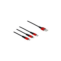 DeLOCK Delock 3 in 1 dedikerad laddningskabel - Lightning / USB - 1 m