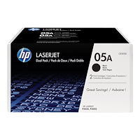 Hewlett-Packard HP 05A - 2-pack - svart - original - LaserJet - tonerkassett (CE505D)