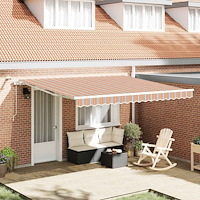 vidaXL Utdragbar markis Flerfärgsdesign 400 × 350 cm Polyester