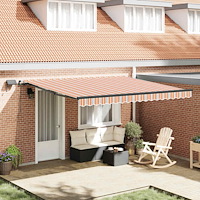 vidaXL Utdragbar markis Flerfärgsdesign 400 × 350 cm Duk och Aluminium