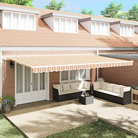 vidaXL Utdragbar markis Flerfärgsdesign 600 × 350 cm Duk och Aluminium