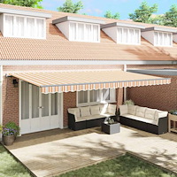 vidaXL Utdragbar markis Flerfärgsdesign 600 × 350 cm Duk och Aluminium
