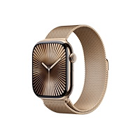 Apple Apple Watch Series 10 (GPS + Cellular) - guld titan - smart klocka med milanesisk loop - guld - 64 GB