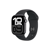 Apple Apple Watch Series 10 (GPS) - jet black aluminium - smart klocka med sportband - svart - 64 GB